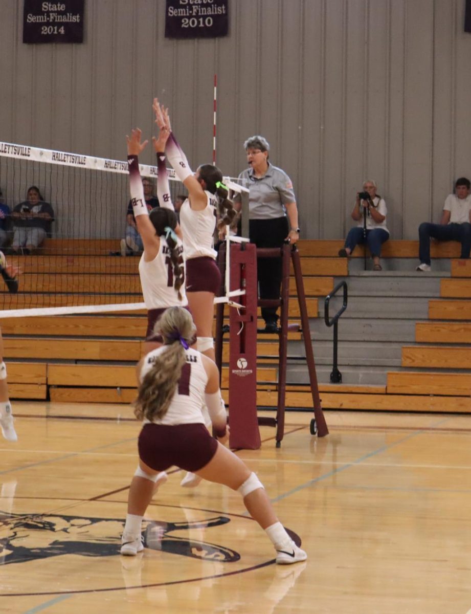 Felcman goes up for a block